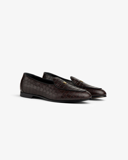 Croc-Embossed Crest Salóni Loafer - Aimé Leon Dore Footwear