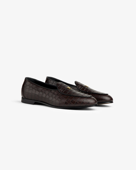 Croc-Embossed Crest Salóni Loafer - Aimé Leon Dore Footwear