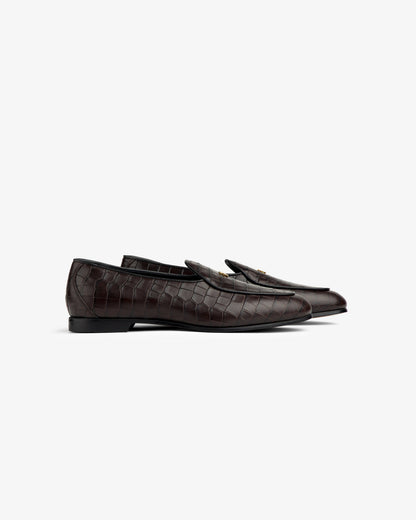 Croc-Embossed Crest Salóni Loafer - Aimé Leon Dore Footwear