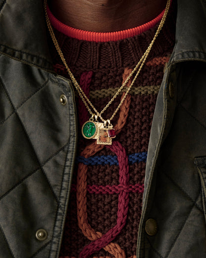 14Kt Gold Crest Gemstone Pendant - Aimé Leon Dore Jewelry