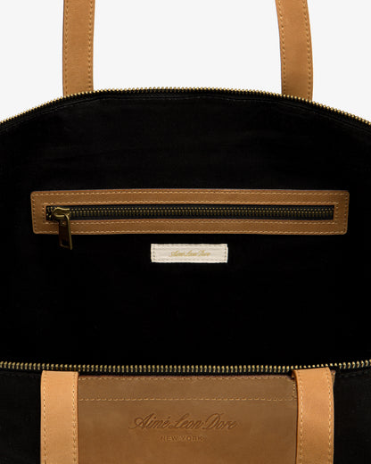 Leather Canvas Zip Tote - Aimé Leon Dore Accessories