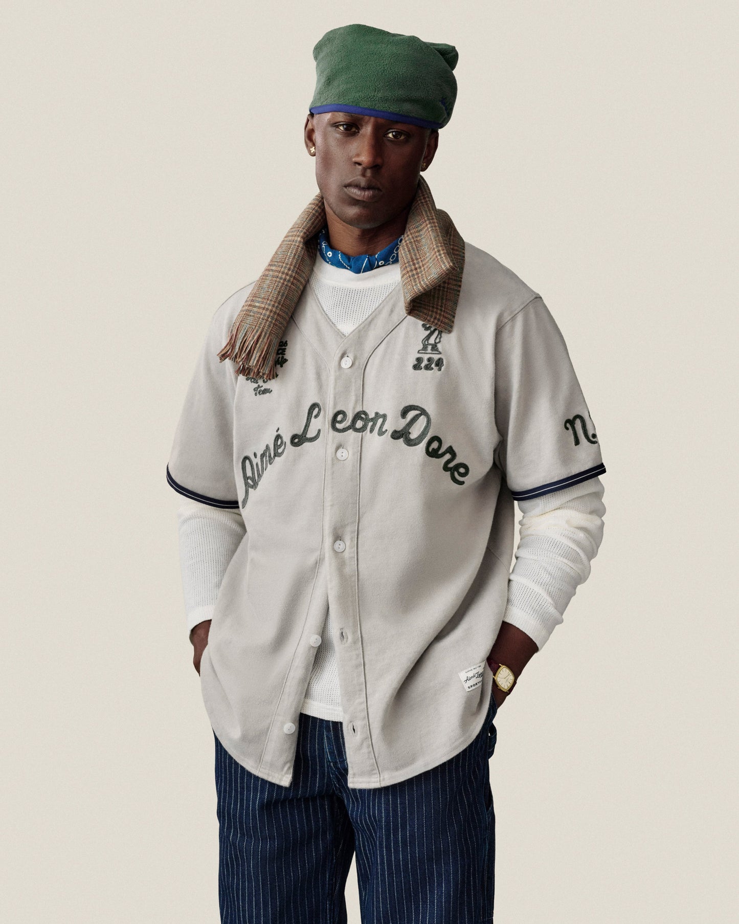 Mulberry Chainstitch Baseball Jersey - Aimé Leon Dore Clothing