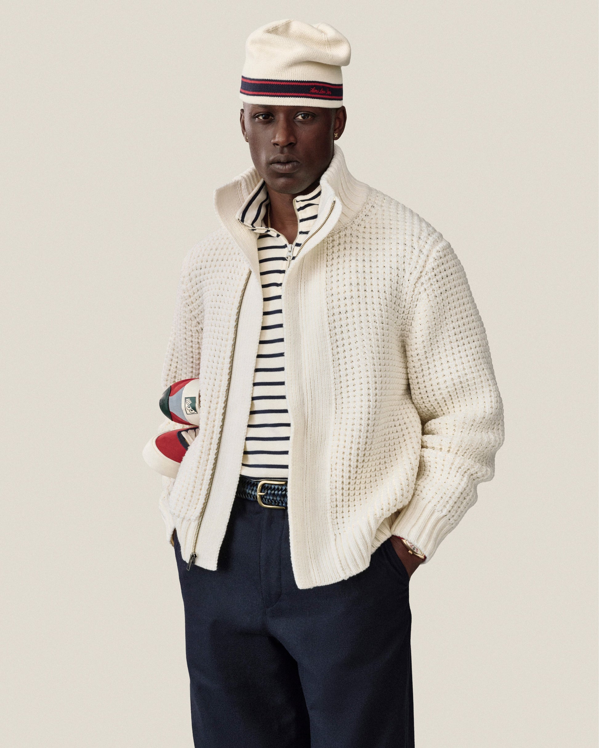Striped Crest Quarter Zip - Aimé Leon Dore Clothing