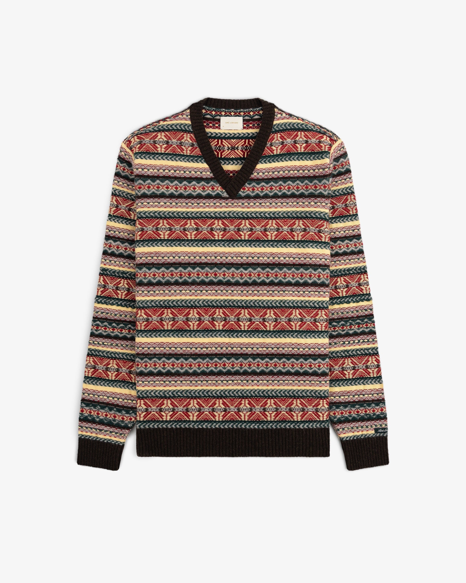 Fair Isle V-Neck Sweater - Aimé Leon Dore Clothing