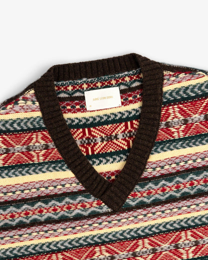 Fair Isle V-Neck Sweater - Aimé Leon Dore Clothing