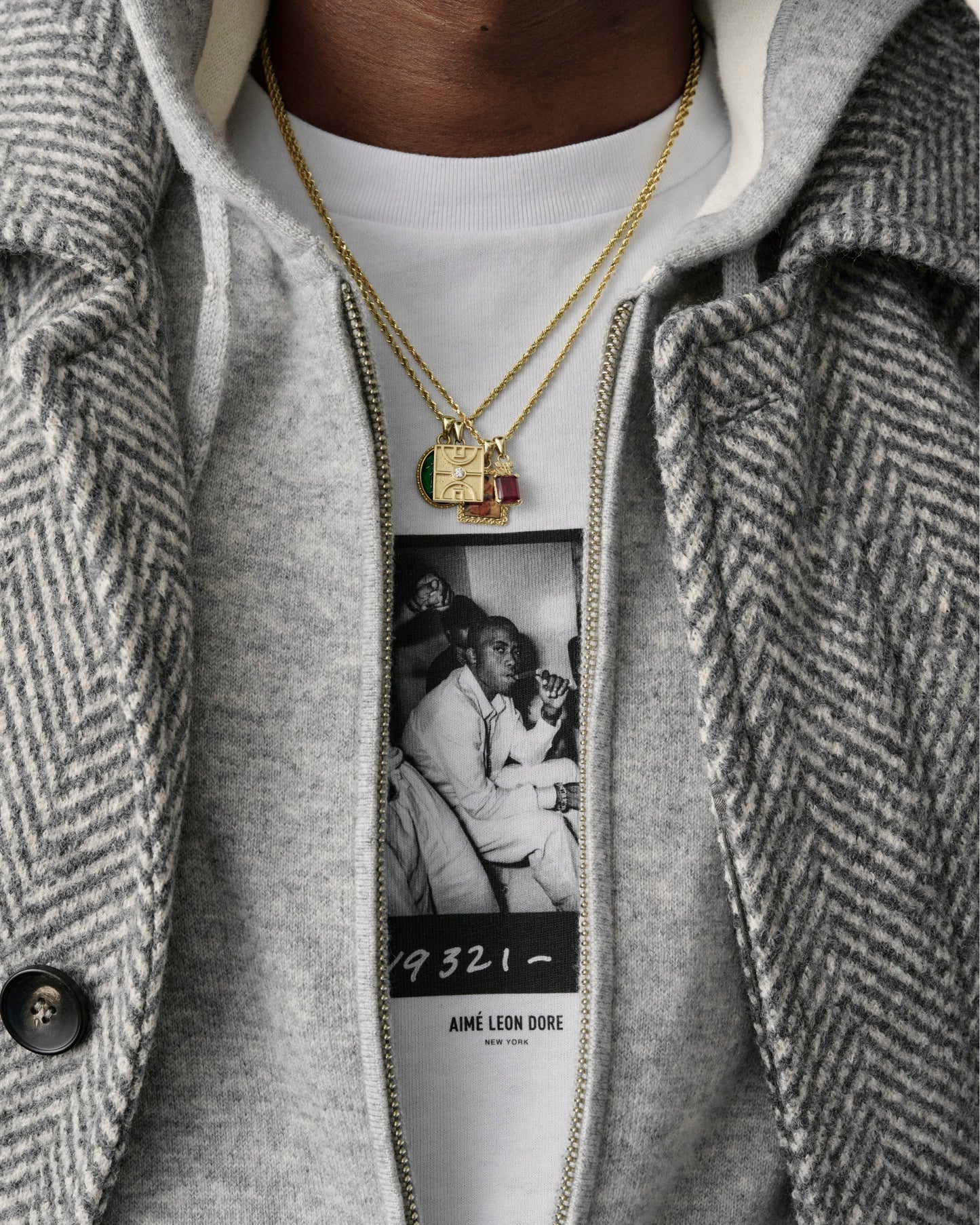 14Kt Gold Diamond Court Pendant - Aimé Leon Dore Jewelry