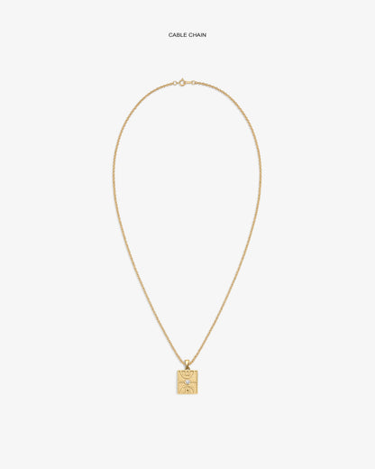 14Kt Gold Diamond Court Pendant - Aimé Leon Dore Jewelry