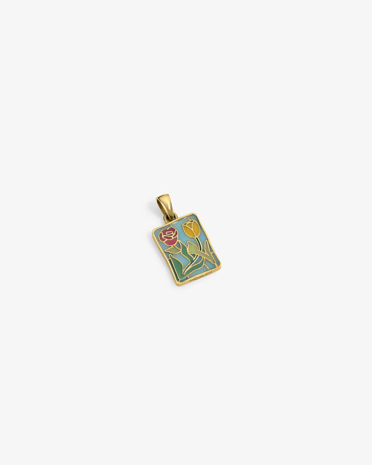 14Kt Gold Stained Glass Crest Pendant - Aimé Leon Dore Jewelry