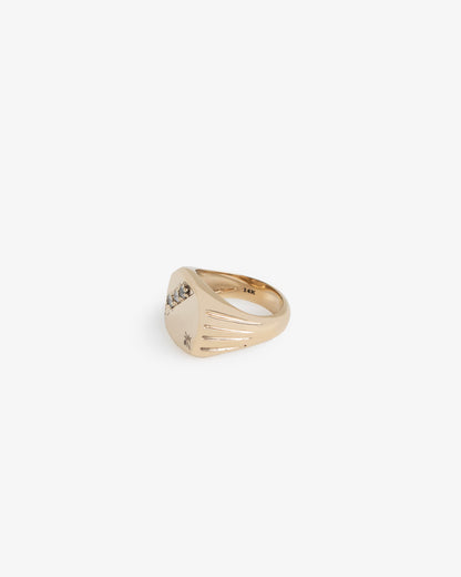 14Kt Gold Diamond Signet Ring - Aimé Leon Dore Jewelry